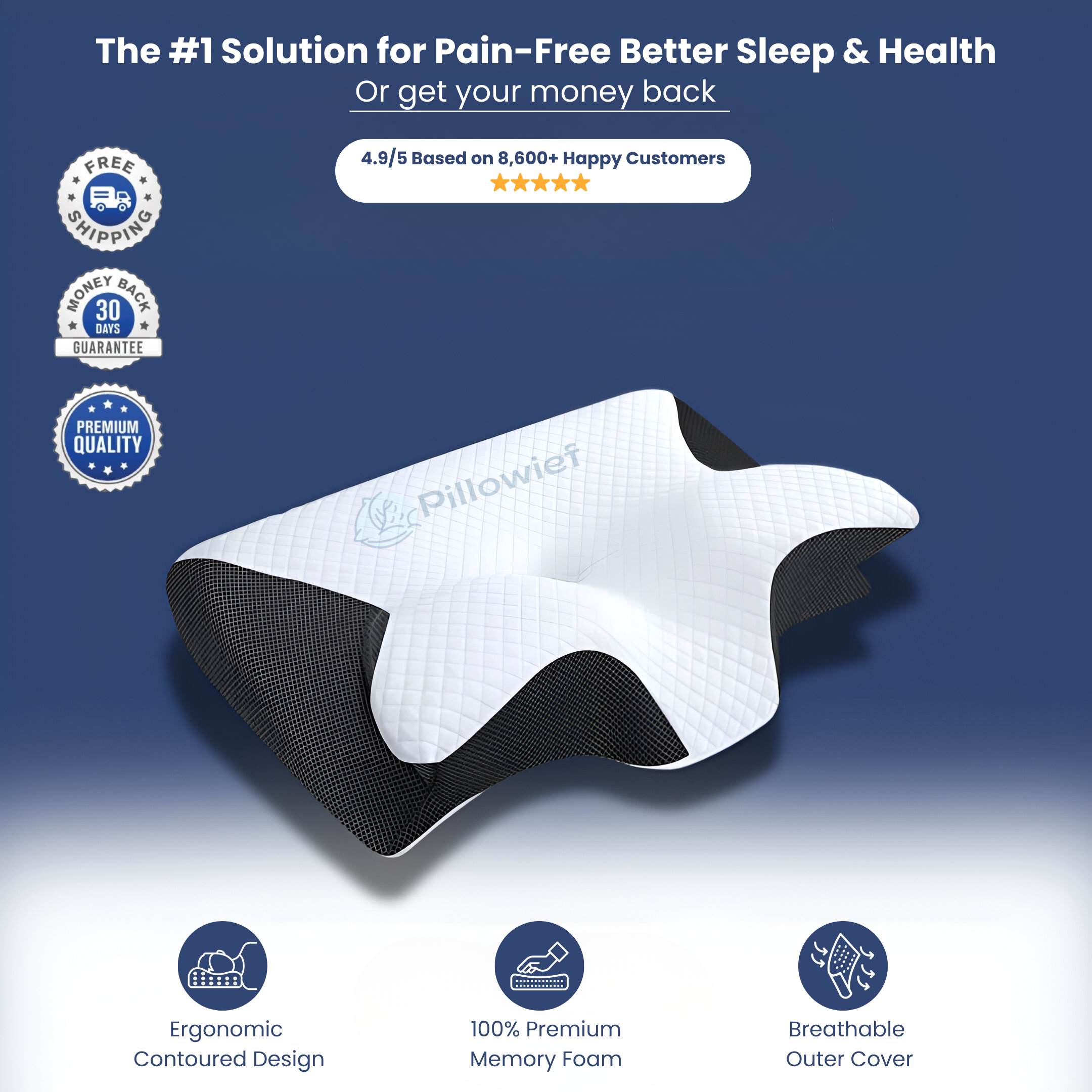 Premium Ergonomic Neck Support Pillow